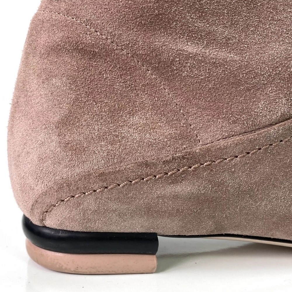 Salvatore Ferragamo Suede Mid Calf Embossed Boots - Picture 8 of 15
